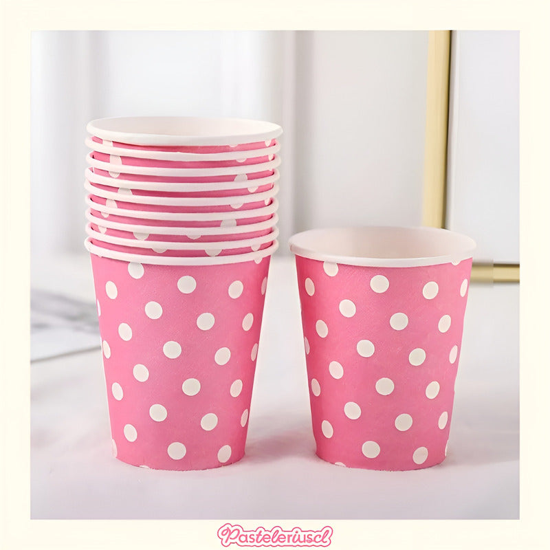 Vasos Desechables Platos De Papel Suministros Fiestas 18cm Rosa Claro