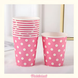 Vasos Desechables Platos De Papel Suministros Fiestas 18cm Rosa Claro