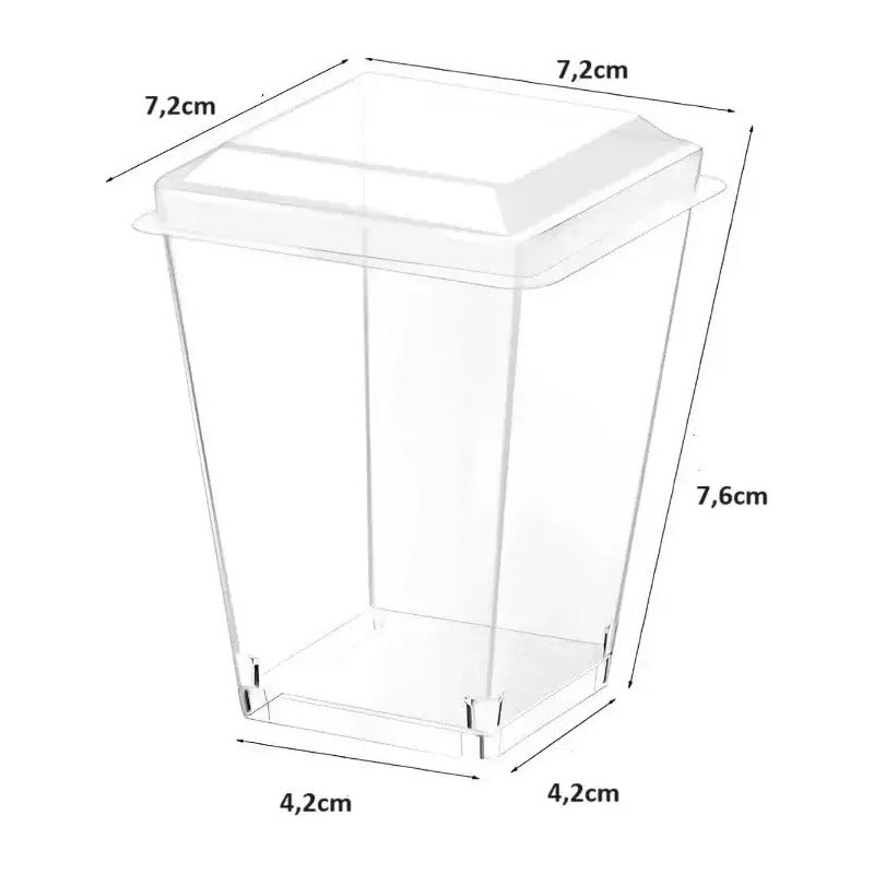20 Vasos Para Postres Set De Vasos Shot Postres C/tapa 220ml Vasos Acrilico Vaso Para Fiesta Vaso Para Shot De Postres Vaso Postres Vasos Con Tapa Para Postre Vaso Shot Postre Decoracion Pasteleriuscl