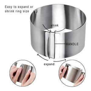 Molde De Torta Moldes Para Tortas Anillo Redondo Ajustable Gris Claro