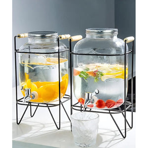 Dispensador De Bebidas Con Atril Dispensadores De Jugos 8l Jarros De Vidrio Doble Dispensador De Bebidas Con Atril Doble Jarro Jarra Doble Jugo Doble Sobremesa Portatil Pasteleriuscl