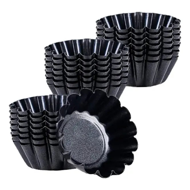 Pack X24 Molde Mini Tartaleta Moldes Reposteria Oscuras 8cm Gris 9068275