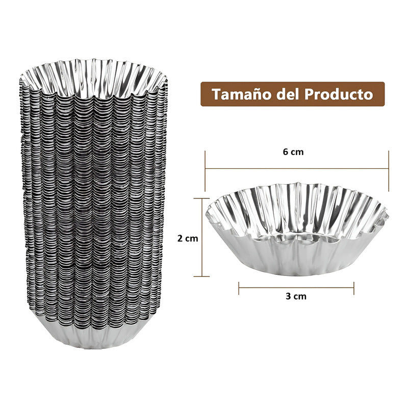 6 Moldes Reposteria Molde Aluminio Molde Mini Tartaletas 6cm Plateado