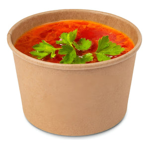 Set X100 Potes Contenedor De Alimentos Pote Kraft C/tapa 8oz