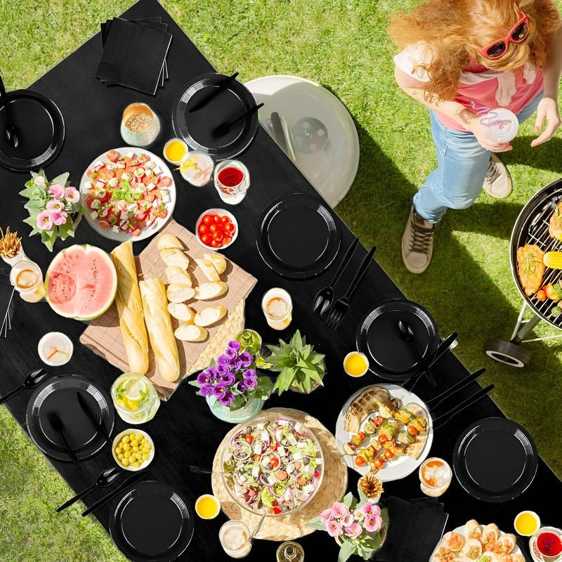 Set Cumpleaños Vasos Servilletas Platos Desechables 20 P/p Negro