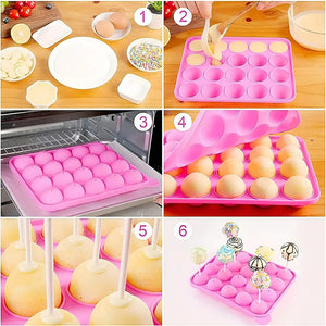 Moldes Silicona Queque Moldes Reposteria Cake Pops 20cav Molde De Silicona Esfera Moldes De Silicona Reposteria Moldes... Rosa / Molde Cake Pop 20 Cav