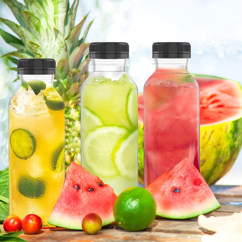 6 Botellas Plasticas Transparentes Botella Con Tapa 500ml Tranasparente