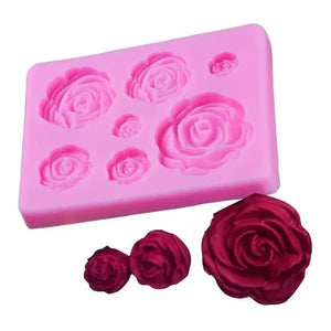 Molde De Silicona Molde Rosas Molde Fondant Rosas 7 Cavid Rosa