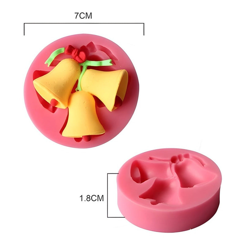 Molde De Silicona Molde Campanas Molde Fondant Campanas 2313 Rosa Campanas 2313