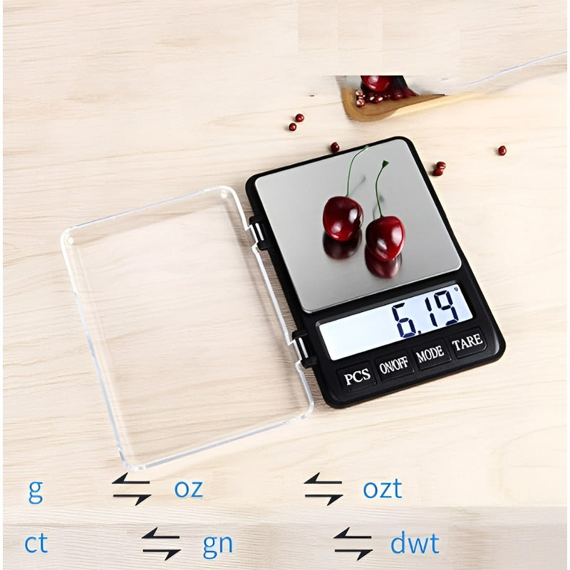 Balanza Digital Bascula Comercial Pesas Digitales 600g/0.01g - Negro