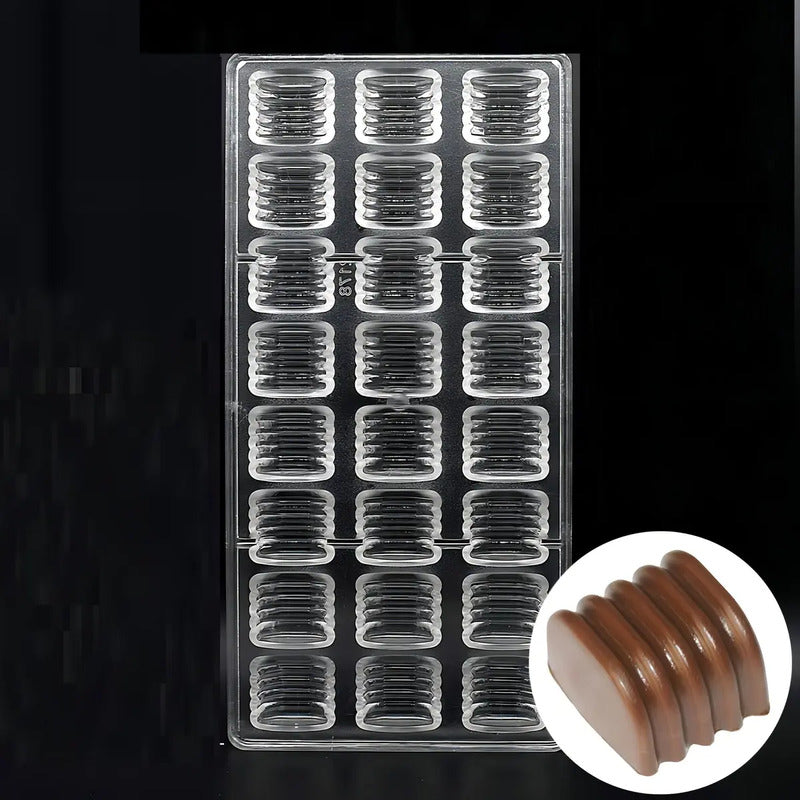 Molde Chocolate Acrilico Molde De Chocolate Molde Lineal Molde De Policarbonato Para Bombones Agujeros Para Hacer... Transparente