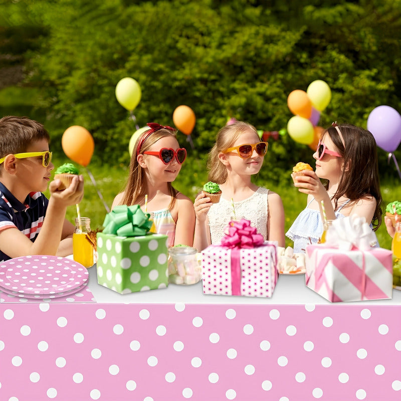 Vajilla De Cumpleaños Platos Vasos Desechables Rosa 20pcs Rosa Claro