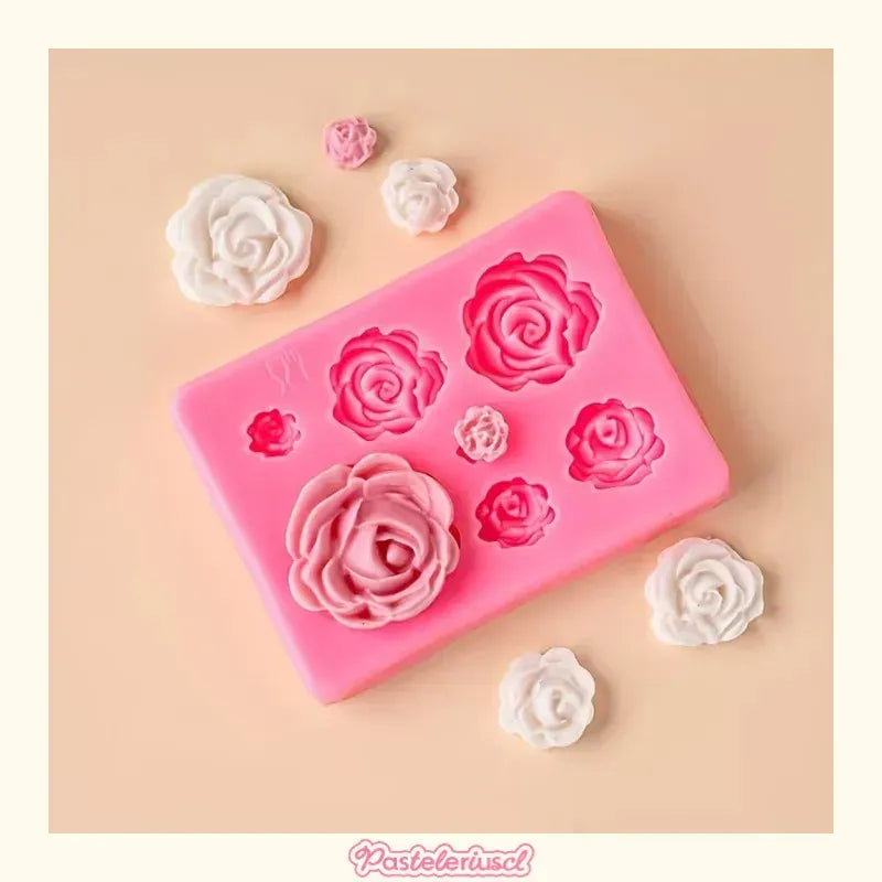 Molde De Silicona Molde Rosas Molde Fondant Rosas 7 Cavid Molde De Rosas Moldes De Silicona Moldes Fondant Rosa Pasteleriuscl