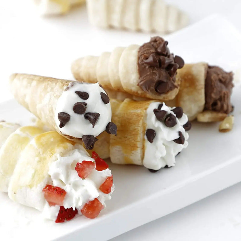 Pack X30 Cono Molde Para Cannoli Cachito Croissant Pan Danes Gris Claro