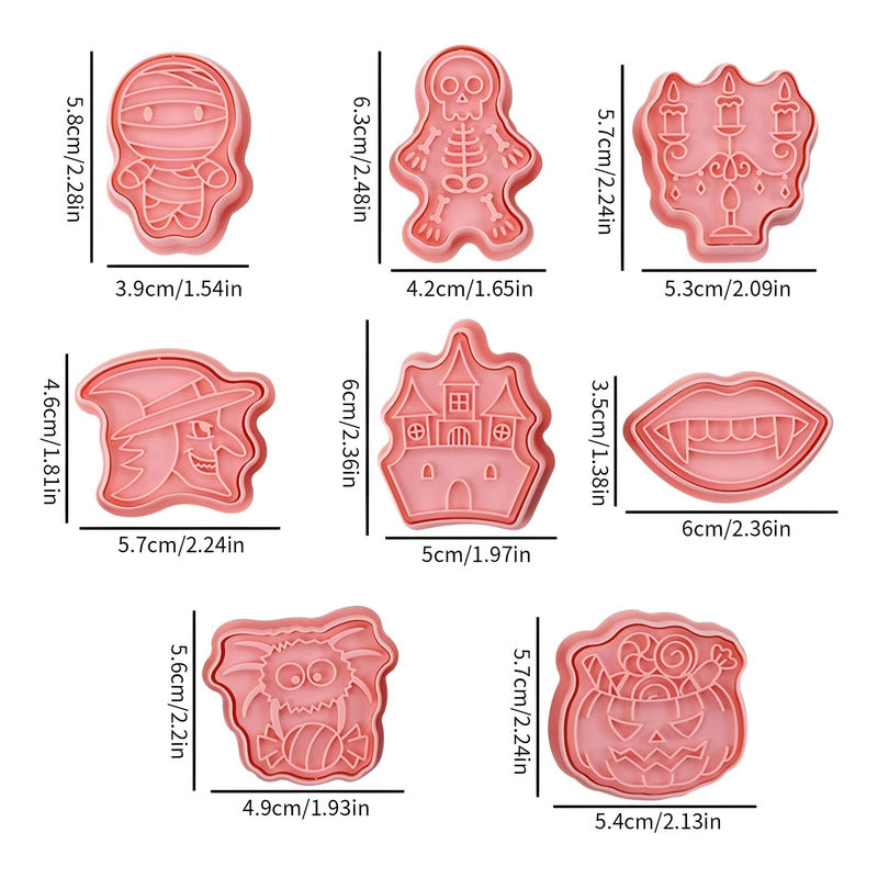 8 Moldes Galletas Halloween Cortadores De Galletas Cortador Rosa