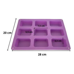 Molde Silicona Molde Jabon Artesanal Mole Barra 9cav