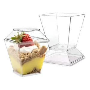 20 Vasos Para Postres Set De Vasos Shot Postres C/tapa 220ml Vasos Acrilico Vaso Para Fiesta Vaso Para Shot De Postres Vaso Postres Vasos Con Tapa Para Postre Vaso Shot Postre Decoracion Pasteleriuscl