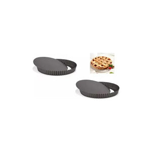 Pack X2 Moldes Desmontables Pastelería 20cm Metal Antiadherente Gris