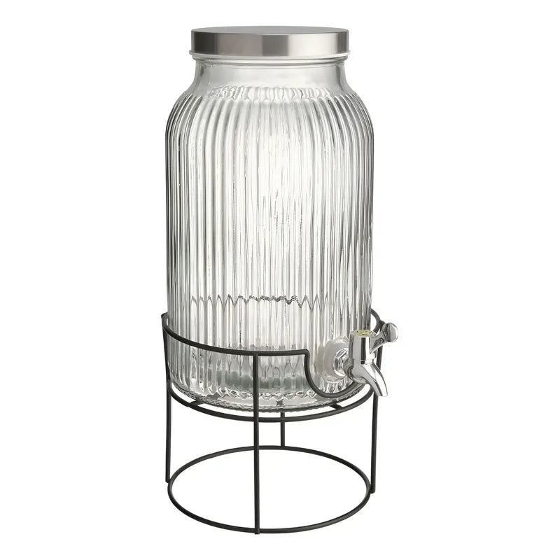 Dispensador De Jugos Acanalado Con Atril Dispensadores 3.8l Transparentes