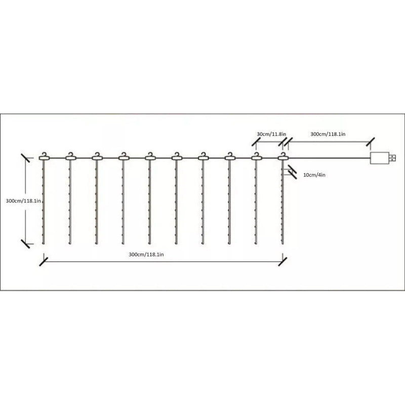 Cortina De Luces Led Cortina Luces Luces Navideñas Control Amarillo