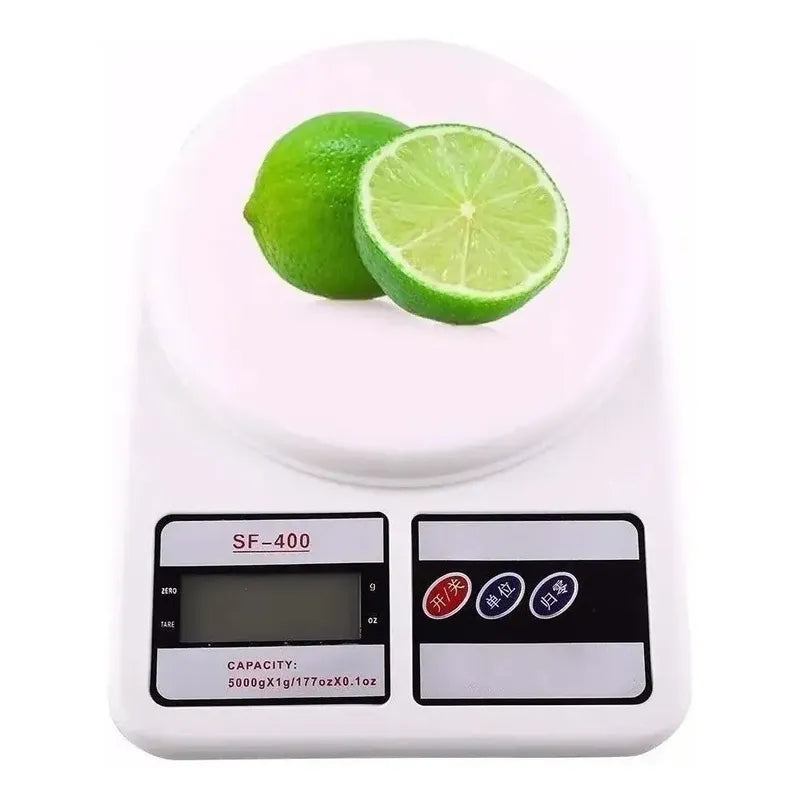 Set Balanza Digital Pesa Cocina Digital + Termometro Digital Blanco 5 Kg