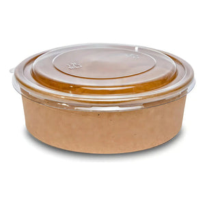 Pack X200 Bowls Plastico Bowl Con Tapa Polipapel Kraft 500cc Envase Bowl Kraft Bowl Desechable Carton Bowl Plástico Envase Desechable Bowl Ensalada Papel Kraft Bowl Kraft Con Tapa Pasteleriuscl
