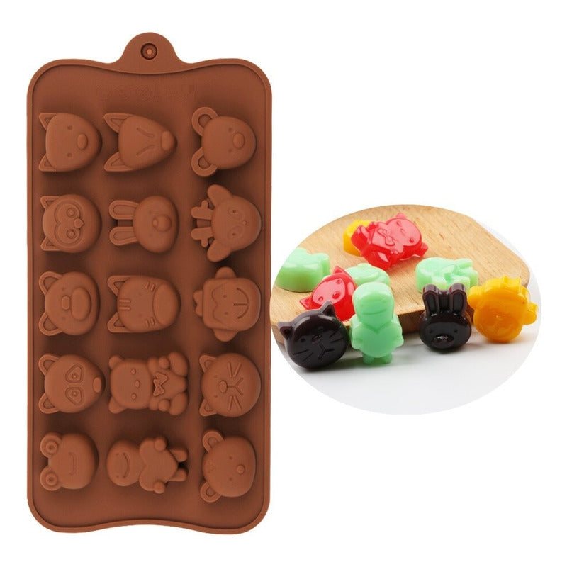 Moldes De Chocolate Molde De Silicona Animalitos Marrron Marrón