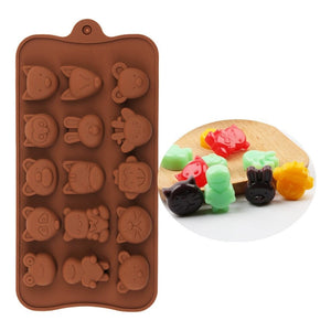 Moldes De Chocolate Molde De Silicona Animalitos Marrron Marrón