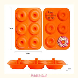 Moldes Silicona Donas Moldes De Silicona Donuts Molde Dona Bandeja De Silicona Apta Para Bagels Moldes Antiadherentes De... Naranja