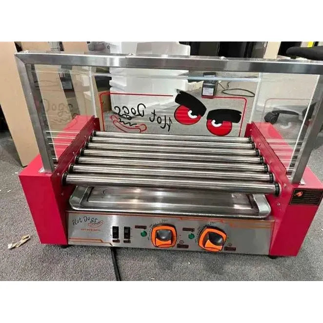 Rostizador Vienesas Parrilla Hot Dog Calentador Pan 7 Roller Máquina Comercial De Comida Rápida Rostizador Eléctrico Vienesas Parrilla 7 Rodillos Máquina Rostizador Vienesas Calentador Pasteleriuscl