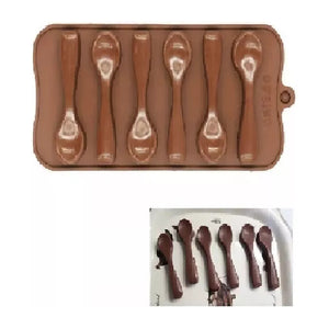 Moldes Para Chocolate Con Forma De Cucharas De Silicona Color Marron Pasteleriacl