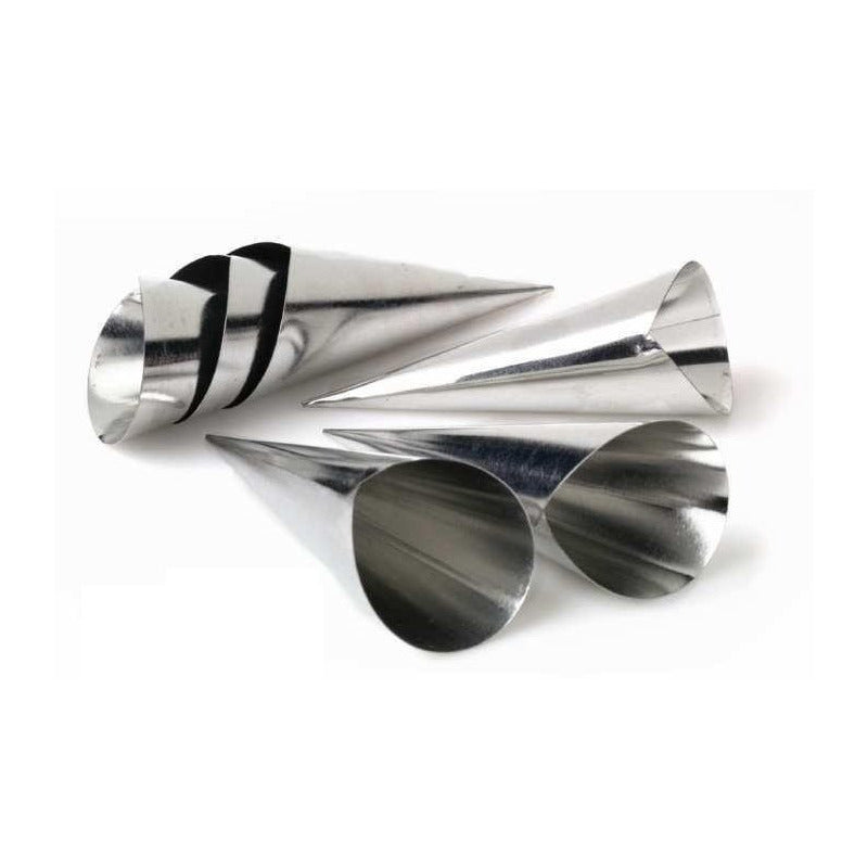 Pack X6 Cono Molde Para Cannoli Cachito Croissant Pan Danes Gris