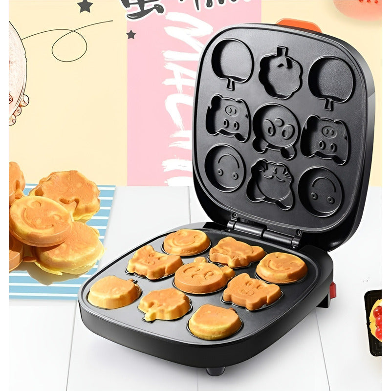 Wafleras Maquina Para Waffles Mini Wafles Cartoon 9cav Rojo / Wafleras Cartoon 9 Figuras