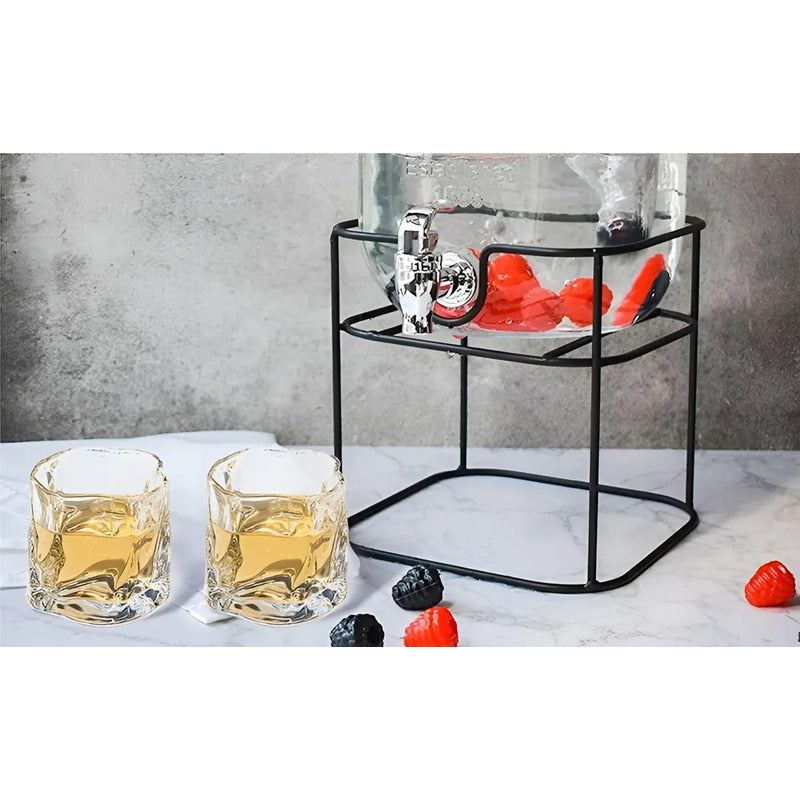Dispensador Bebidas Con Atril Dispensador De Jugos Jarra 4l Color Transparente / Dispensador Cuadrado 4l