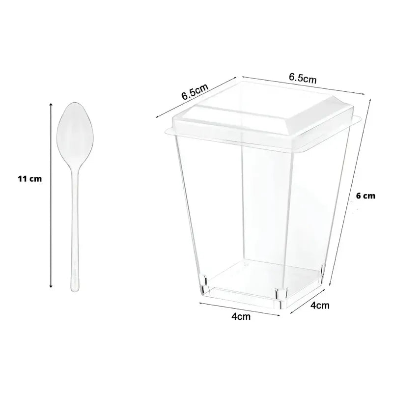 50 Set De Vasos Shot Postres Con Tapa 50 Cucharas Acrílico Vasos Shot Vaso Acrilicos Vasos Para Postres Vaso C/tapa 110ml Vasos Postres Vaso Acrilico Postre Vaso Acrilico Vasos Plasticos Pasteleriuscl