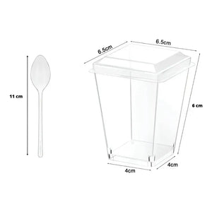 50 Set De Vasos Shot Postres Con Tapa 50 Cucharas Acrílico Vasos Shot Vaso Acrilicos Vasos Para Postres Vaso C/tapa 110ml Vasos Postres Vaso Acrilico Postre Vaso Acrilico Vasos Plasticos Pasteleriuscl
