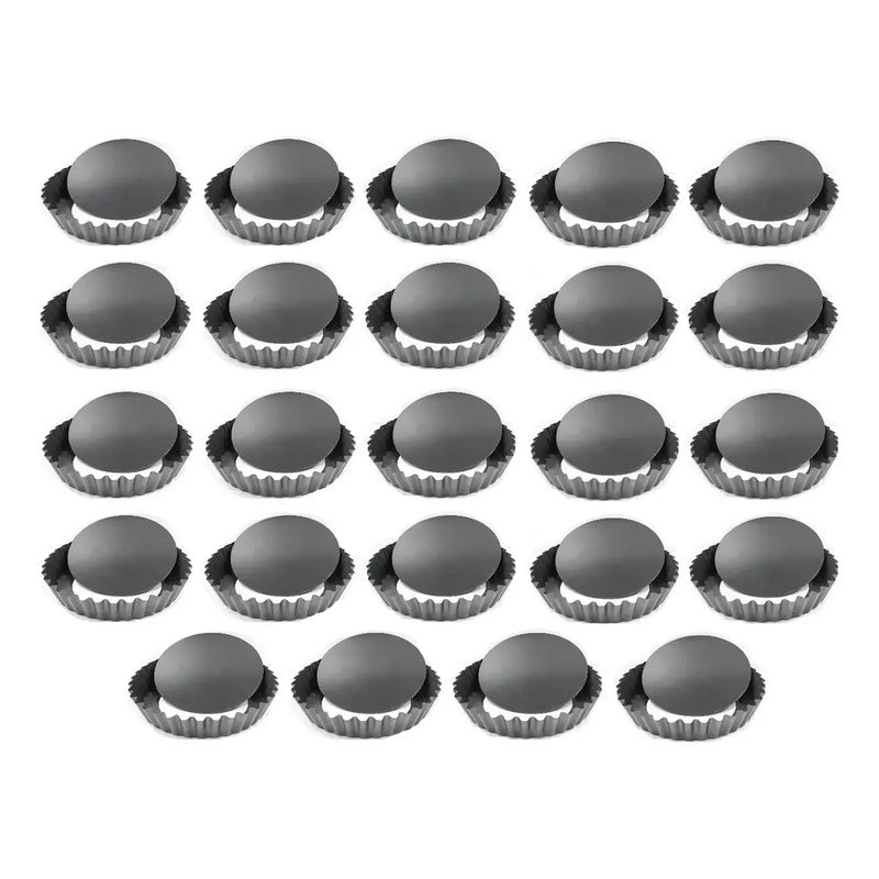 Pack X24 Moldes Tartaleta Desmontable Tarta Individual 12cm Gris Claro