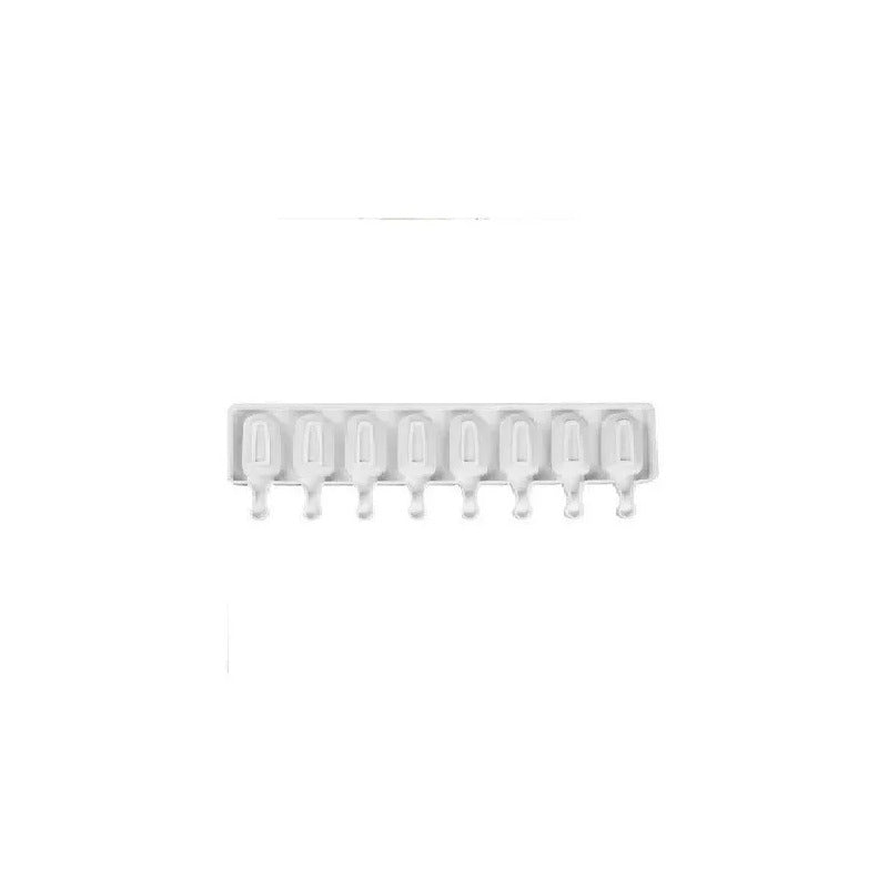 Pack De 2 Moldes De Silicona Para Helados Con 8 Cavidades Color Blanco Pastelería Cl
