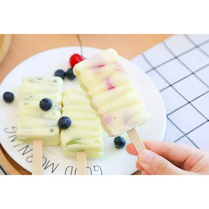 X2 Moldes De Silicona Para Helados Molde Paletas Helado 446 Juego De Moldes Grandes Para Paletas De Silicona Molde De... Blanco