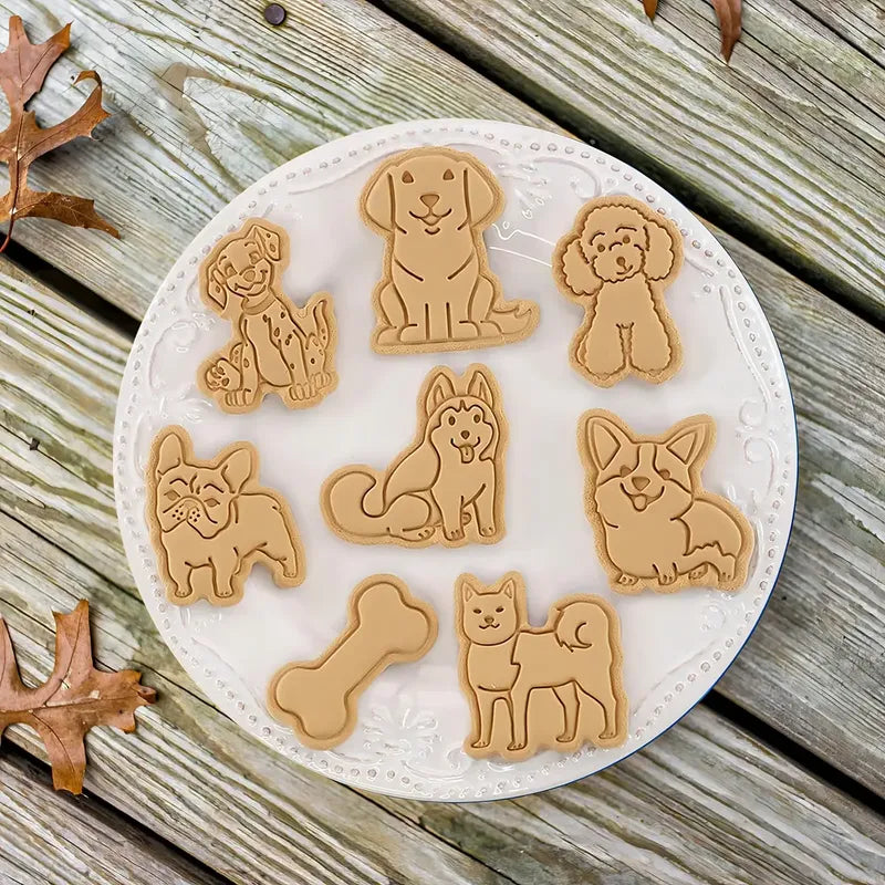 Molde Galletas Mascotas Moldes Para Galletas Perros Cortador Sellos En Relieve De Animales 3d Moldes De Galletas... Rosa Claro