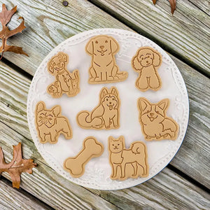 Molde Galletas Mascotas Moldes Para Galletas Perros Cortador Sellos En Relieve De Animales 3d Moldes De Galletas... Rosa Claro