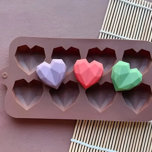 Molde Mini Corazon Diamante Molde Mini Corazón Geometrico 8 Bordó