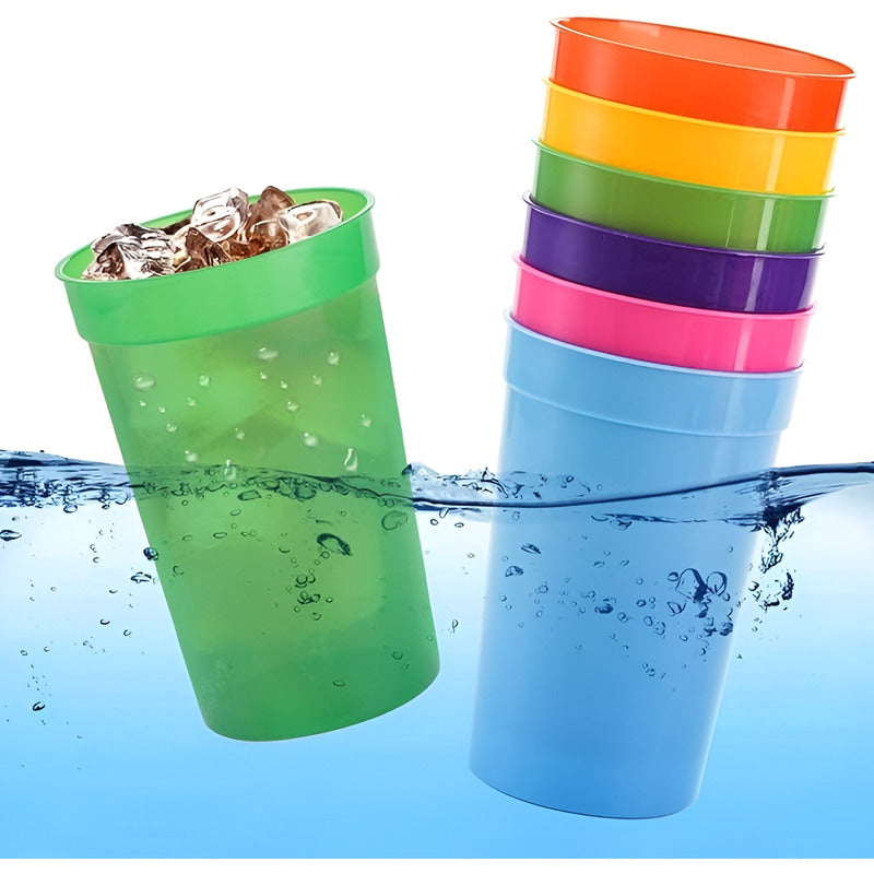 12 Vasos Plasticos Vasos Reutilizables Plasticos Vasos 450ml Multicolor