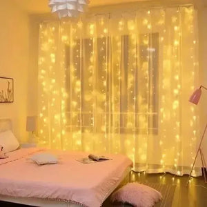 Cortina De Luces Led Cortina Luces Luces Navideñas Control Calida 0989ww Calida 0989ww