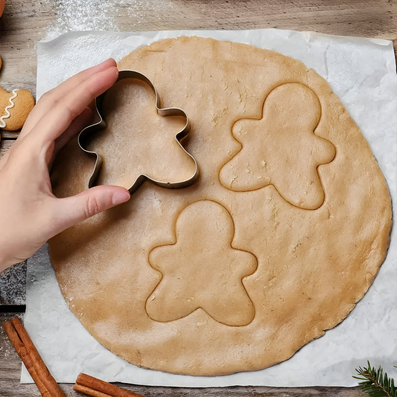 Set 4 Cortador Galletas Navidad Molde Galleta De Jengibre Plateado / Cortador Galletas Jengibre 4pcs