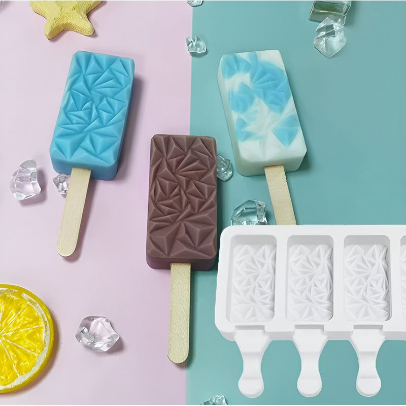 Molde Helados Moldes De Silicona Reposteria Molde Diamante Blanco