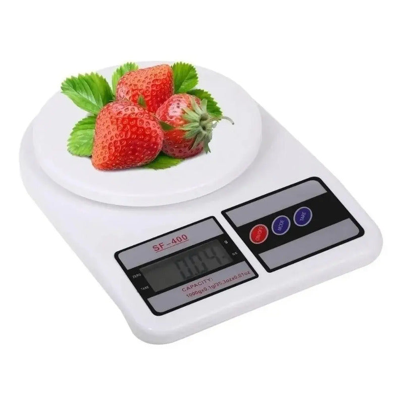 Set Balanza Digital Pesa Cocina Digital + Termometro Digital Blanco 5 Kg