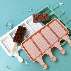 X2 Moldes De Silicona Reposteria Molde Helados Paletas 4cav