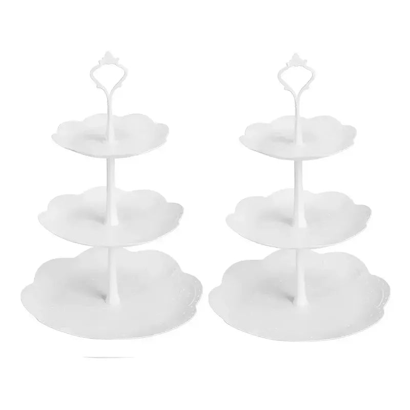 Pack 2 Porta Torta Porta Cupcakes Porta Cupcake Porta Queques Base Mini Tortas Torre Porta Cupcake Base Para Cupcakes Redondo Base Portacupcake 3 Niveles Redondo Base Para Muffin Pasteleriuscl Blanco