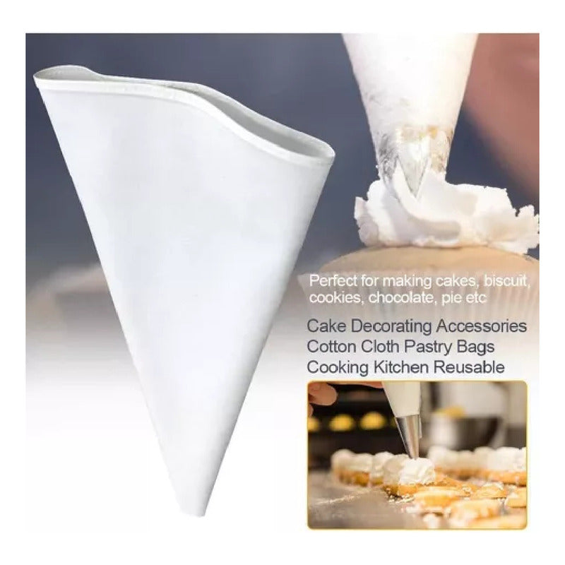 Pack X3 Mangas Pasteleras Profesional Mangas De Telas 40cm Blanco